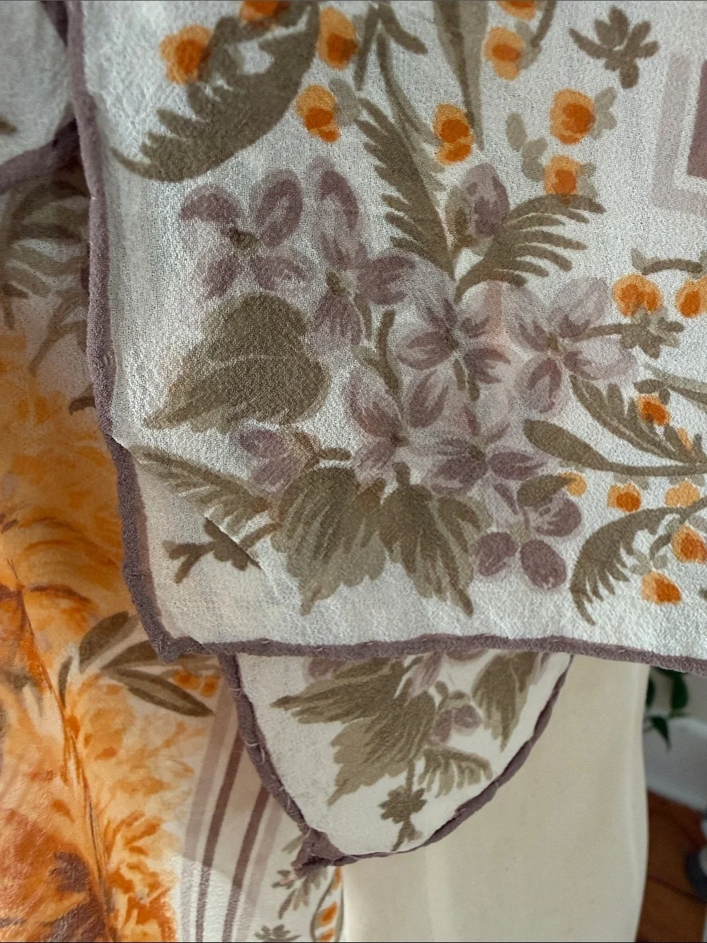 Vintage Da Maren Floral Silk Scarf